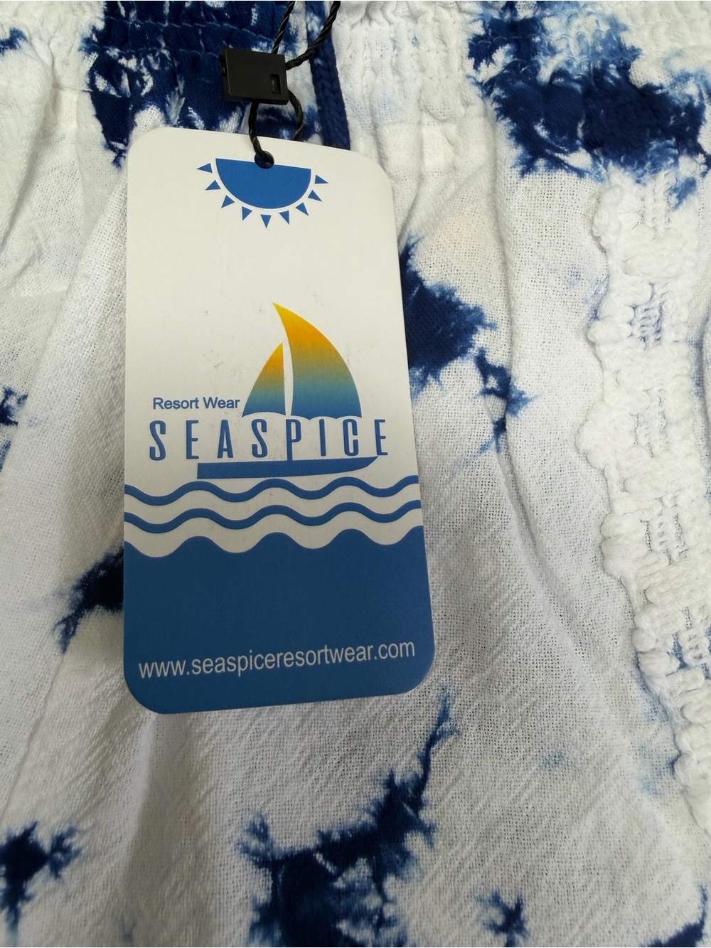 Women’s Tie-Dye Navy & White Hybrid Shorts Elastic Waist medium Seaspice new - Picture 4 of 7